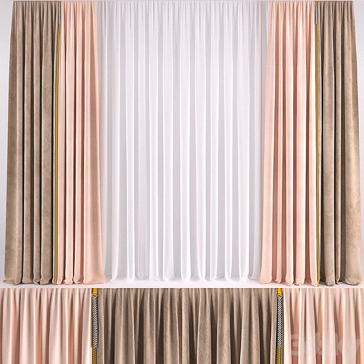 CURTAIN WITH COLOR ZIPPER